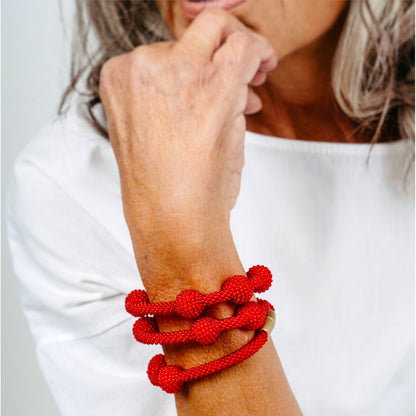 lange Kette/Dreifacharmband "Morse Liebe"