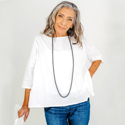 lange Kette "Sali" - "Smokey"