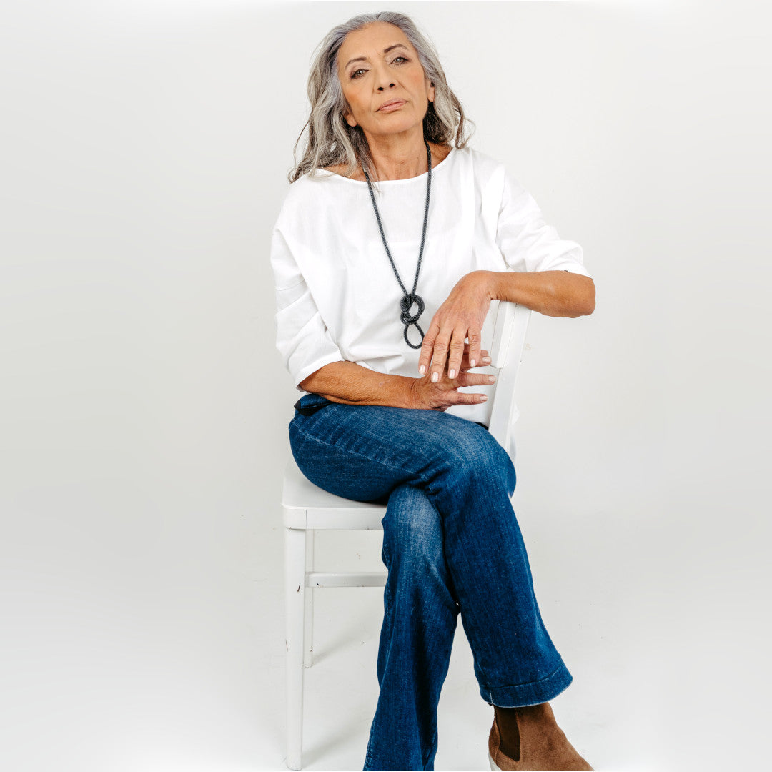 lange Kette "Sali" - "Smokey"