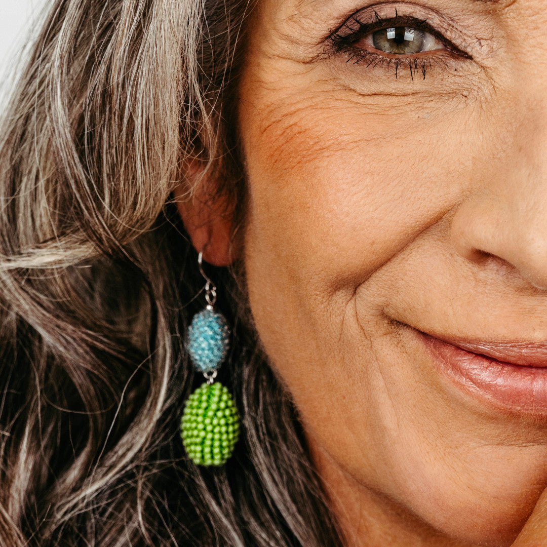 Ohrhänger "Trinity Oliven" - "Flowers"