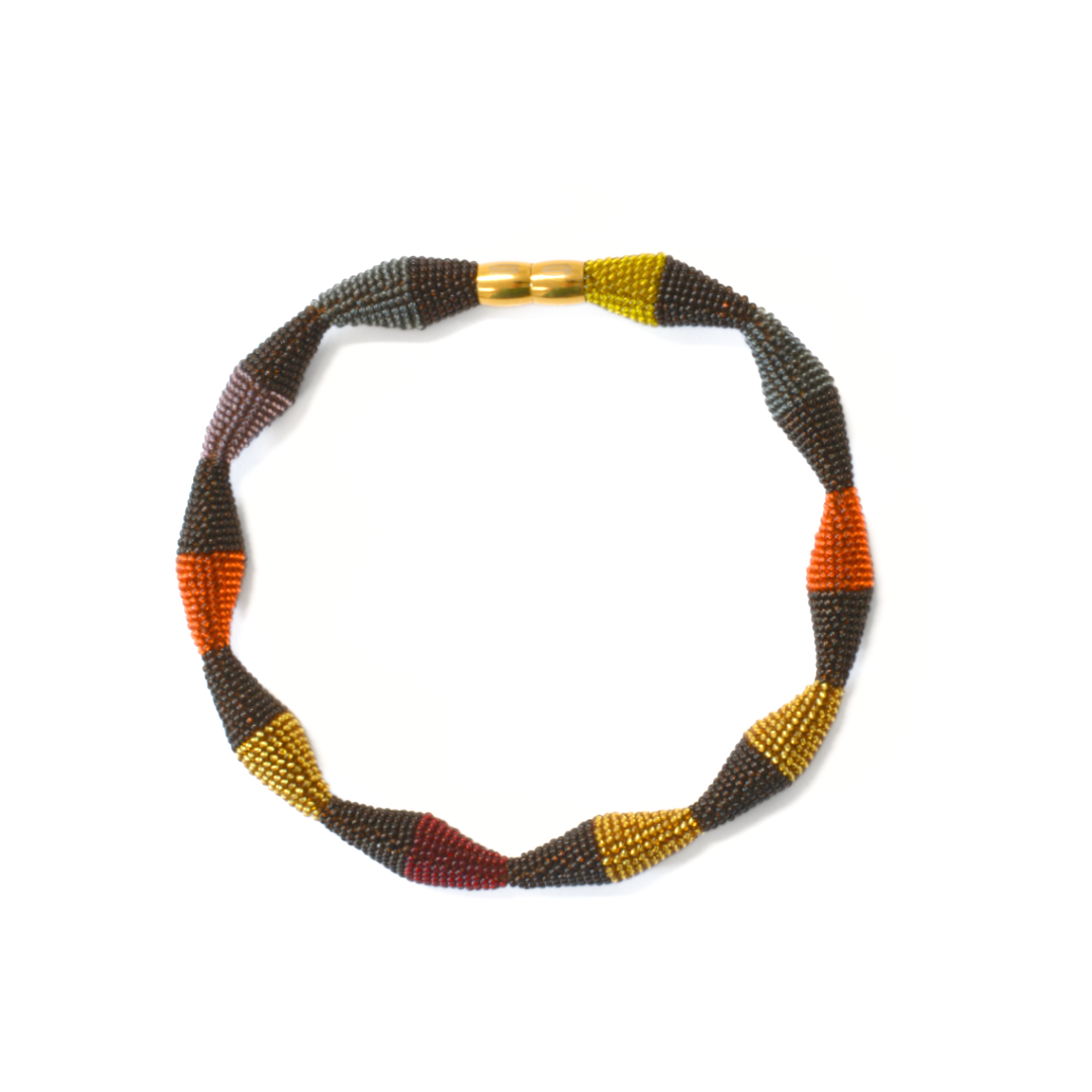 short necklace "Trinity Zig-Zag - Living Earth"