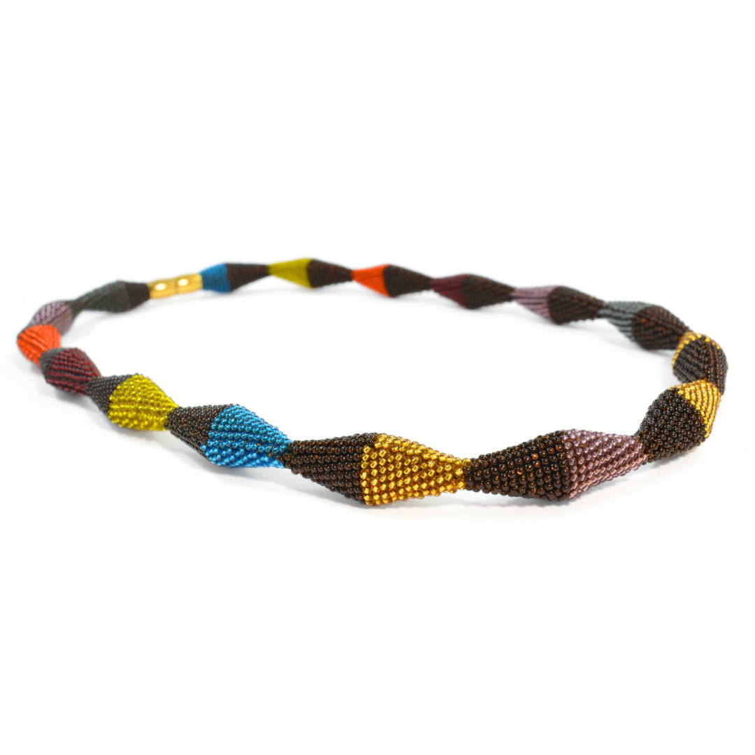 long necklace "Trinity Zig-Zag - Living Earth"