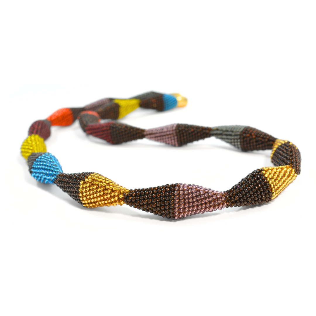 long necklace "Trinity Zig-Zag - Living Earth"