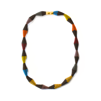 long necklace "Trinity Zig-Zag - Living Earth"